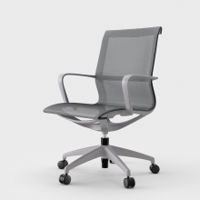 ework 人体工学办公椅职员电脑椅老板椅家用转椅可躺可升降白框+灰透气网布ES-285B