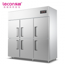 乐创 (lecon)六门冰柜双温冰柜 立式厨房髙身雪冷藏冷冻保鲜高柜 双压缩机冰箱 LC-J-LM03