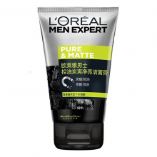 欧莱雅（LOREAL）男士控油炭爽净亮洁面膏100ml 男士洗面奶