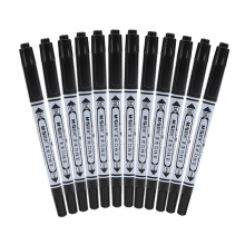 晨光SPM21302 黑色双头美术勾线笔  史努比系列学习重点标记笔 12支/盒