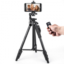 云腾（YUNTENG）VCT-1368RM 手机蓝牙遥控三脚架 微单数码相机摄像机自拍用 优质铝合金超轻便携三角架黑色
