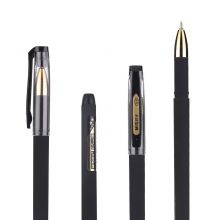 晨光(M&G) AGPA2004 文具0.5mm黑色中性笔 半针管签字笔 黑金系列商务水笔 12支/盒