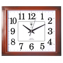 北极星（POLARIS）挂钟客厅钟表简约创意时钟时尚石英钟17英寸现代办公室挂表 2833 木纹色