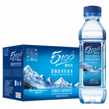 5100 西藏冰川 饮用天然矿泉水330ml*24瓶 弱碱性水 整箱装