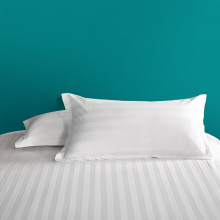 源生活 白色床单单件 酒店缎纹纯棉被单双人床罩 245*270cm