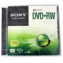 索尼 DVD+RW 光盘/刻录盘   1-4速4.7G 单片盒装 可擦写 空白光盘