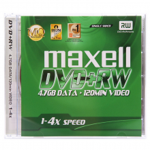 麦克赛尔 DVD+RW光盘 刻录光盘 光碟 可擦写空白光盘 4速4.7G台产 1片盒装
