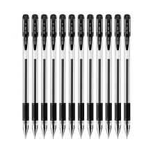 得力 6601中性笔半针管黑色中性笔 12支/盒