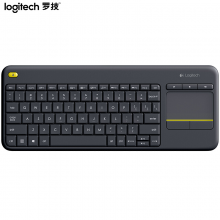 罗技（Logitech）K400 Plus 键盘 无线键盘 办公键盘 带触摸板 优联 黑色