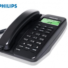 飞利浦（PHILIPS）电话机座机 固定电话 办公家用 免电池设计 来电显示 TD-2808 (黑色)