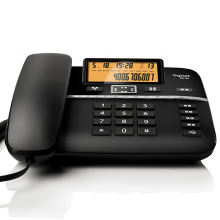 集怡嘉DA560 来电显示双接口免提办公电话座机 黑色