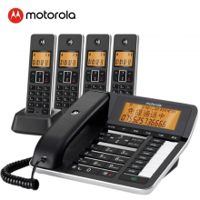 摩托罗拉C7501RC 录音电话机 无线座机 子母机 大屏幕 清晰免提 语音报号 一拖四