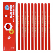 中华 130全红 粗六角全红铅笔记号工程用笔放线施工全红