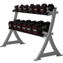 劲翔JSSNJS-4137包胶哑铃全套商用健身 15KG*1副、20KG*1副、25KG*1副、30KG*1副 40KG*1副 哑铃架1个