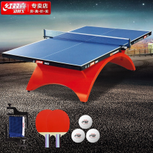红双喜(DHS)TCH-彩虹乒乓球桌专业比赛球台（附高档网架、乒拍、乒球）