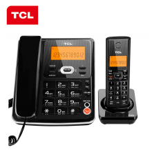 TCL 无绳电话机D60 无线座机套装一拖一(黑色)