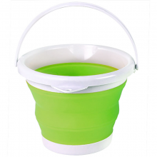 兰诗（LAUTEE）WY4007 折叠桶便携储物伸缩桶洗车水桶美术洗笔桶 3L圆绿色