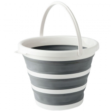 兰诗（LAUTEE）WY4009 折叠桶便携储物伸缩桶洗车水桶美术洗笔桶 10L新款圆灰色