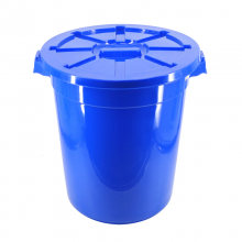 蘭詩（LAUTEE）YY-D049 藍色帶蓋圓形水桶 150L 工業用大桶