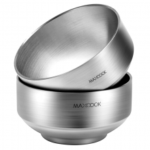 美厨（maxcook）304不锈钢碗 汤碗双层隔热 餐具面碗13CM（1只装）MCWA615
