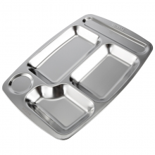 美厨（maxcook）304不锈钢餐盘饭盒分格 快餐盘学生餐盒 五格大号加厚MCFT113