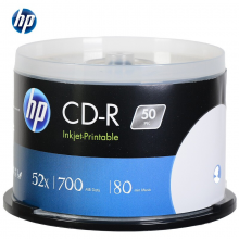 惠普（HP） CD-R可打印 光盤/刻錄盤 空白光盤 52速700MB 桶裝50片