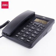 得力（deli)电话机座机 固定电话 办公家用 免提座机 大字按键 33490黑 商务座机