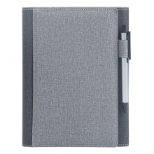广博GBP8608 A5线圈本笔记本子套装(A5皮面记事本+圆珠笔)博爵 100张灰色