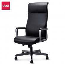 得力（deli）91000电脑椅 家用办公椅 转椅人体工学皮椅子 老板椅