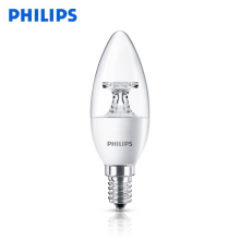 飞利浦照明(PHILIPS)LED灯蜡烛灯尖泡拉尾泡家用暖光小螺口E14 摇曳泡椒泡 尖泡3w-白底黄光 