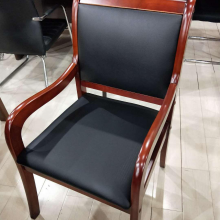国产MZ-8001木制扶手会议椅子（黑色）