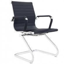 国产黑色皮革弓形椅Y-111
