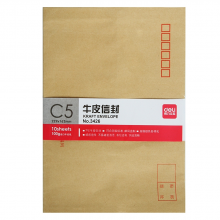 得力 3426 牛皮信封 中式7# 10个/包 （单位：包） 米黄色