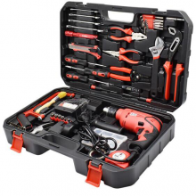  卡夫威尔 P14006A 128件套冲击钻 电钻工具箱 工具套装 大型工具组套 电钻套装