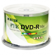 铼德RITEK  DVD光盘 4.7G 空白光盘 50片装 dvd刻录盘 碟片 铼德档案系列DVD-R50片桶装