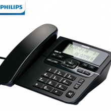飞利浦(PHILIPS）电话机座机 固定电话 办公 来电显示 双接口 免电池 CORD118黑色