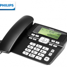 飞利浦(PHILIPS）电话机座机 固定电话 办公 一键拨号 长距离免提 来电显示 CORD118商务版黑色