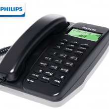 飞利浦（PHILIPS）电话机座机 固定电话 办公免电池设计 来电显示 TD-2808 (黑色)
