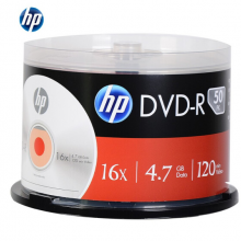惠普（HP） DVD-R 光盘/刻录盘空白光盘 16速4.7GB 桶装50片