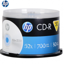 惠普（HP） CD-R 光盘/刻录 空白光盘 52速700MB 桶装50片