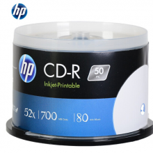 惠普（HP） CD-R可打印 光盘/刻录盘 空白光盘 52速700MB 桶装50片