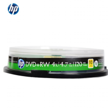 惠普（HP） DVD+RW可擦写 光盘/刻录盘 空白光盘 4速4.7GB 桶装10片