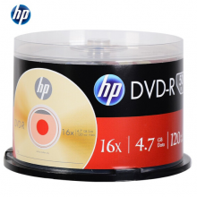 惠普（HP） DVD-R 光盘/刻录盘 空白光盘 16速4.7GB 桶装50片 