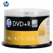 惠普（HP） DVD+R 光盘/刻录盘 空白光盘 16速4.7GB 桶装50片