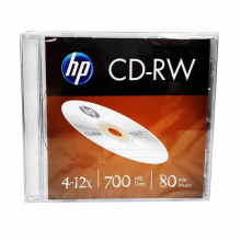 惠普HP 4-12速 CD-RW 可擦写 空白CD光盘 700MB 刻录盘 单片盒装重复使用cdrw CDRW 单片装 1张