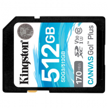金士顿（Kingston）SD存储大卡 高速佳能相机单反微单内存卡 class10 U3 V30 170M/S SDG3/512G