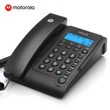 摩托罗拉（Motorola）电话机座机/有绳固话 提机蓝屏更清晰 简约免提免打扰办公电话机 CT220黑色