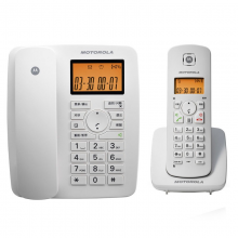 摩托罗拉(Motorola)数字无绳电话机 无线座机 子母机一拖一 免提 来电显示 低辐射C4200C(白色）