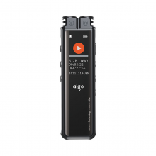 爱国者aigo录音笔R2210 一键录音智能专业录音高清降噪录音器  32G 黑
