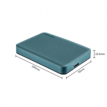 东芝(TOSHIBA) 1TB 移动硬盘 V10系列 USB3.2 Gen1 2.5英寸 机械硬盘 黛绿 兼容Mac 高速传输 密码保护